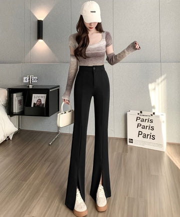 Front Slit Flared Pants